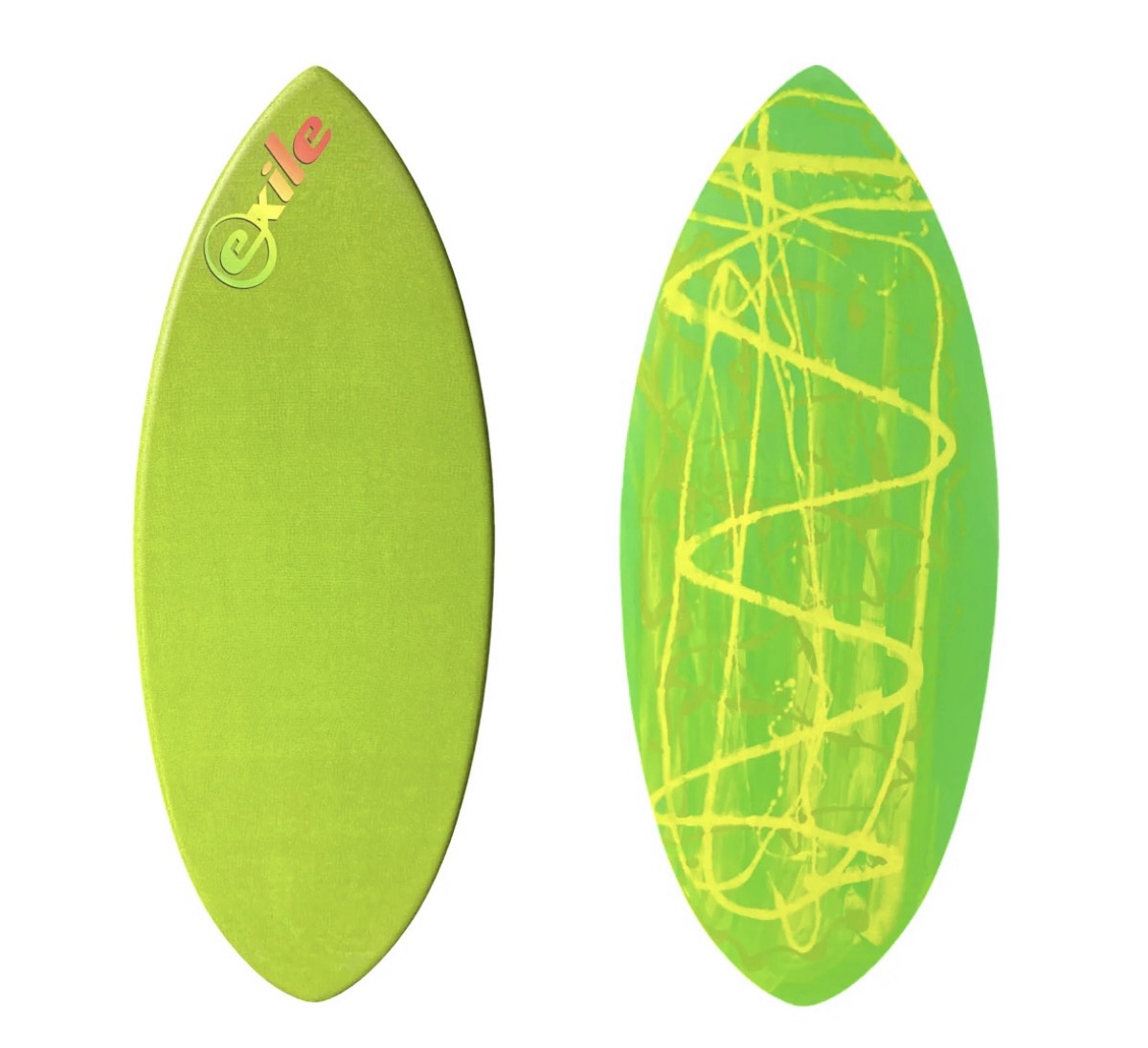 MEDIUM HYBRID SHAPE 3/4"
TAPERED TO 5/8" DOUBLE CARBON
EPOXY CONSTRUCTION EPOXY
SKIMBOARD