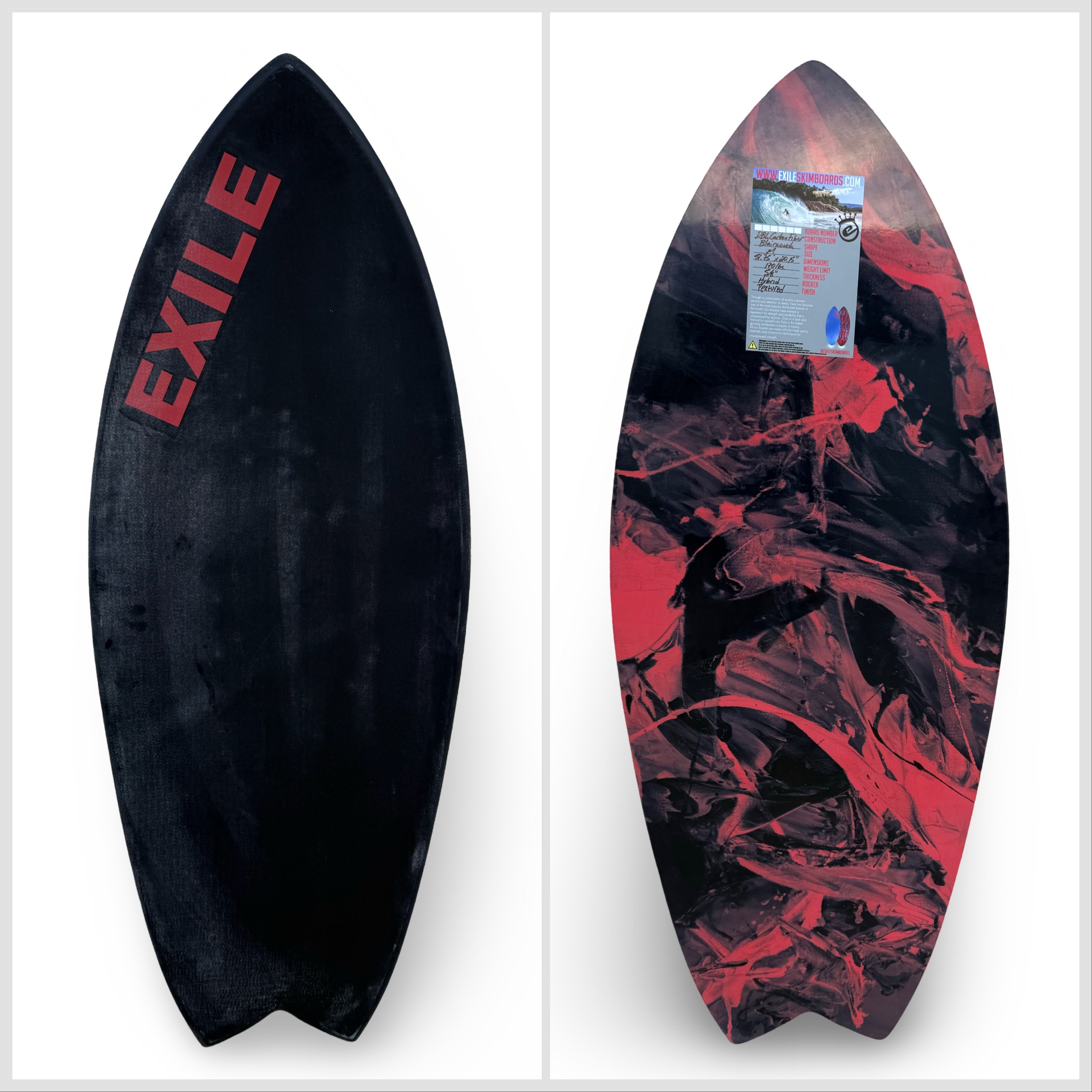 MEDIUM BLAIRACUDA 5/8" DOUBLE CARBON FIBER EPOXY SKIMBOARD