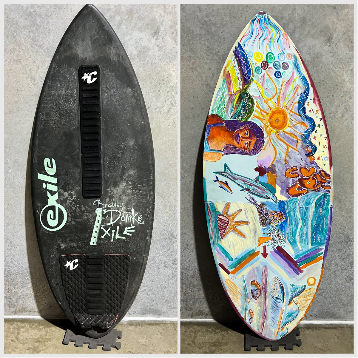 Used Brad Domke Large Pro Shape 5/8" Double Carbon Fiber Epoxy Skimboa